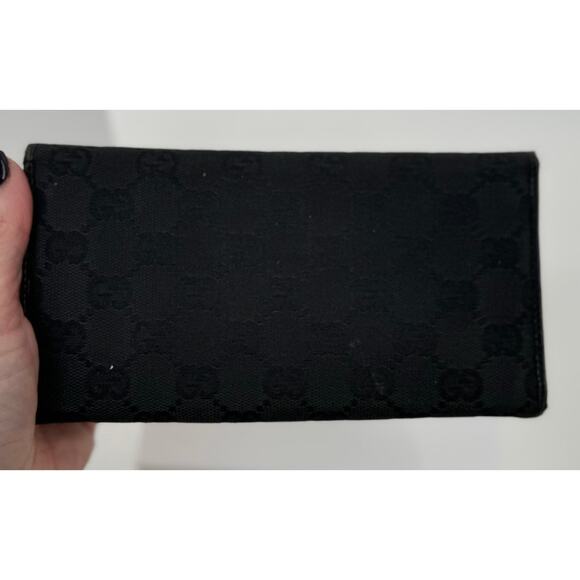 Gucci Tom Ford Black GG Canvas Monogram Bamboo Tri Fold Wallet - Picture 3 of 5